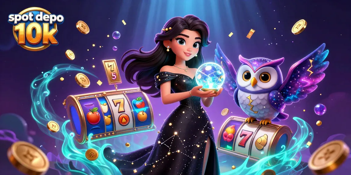 Experience the thrill of slot depo 10k in this vibrant 3D casino illustration featuring immersive game elements and dynamic visuals.
