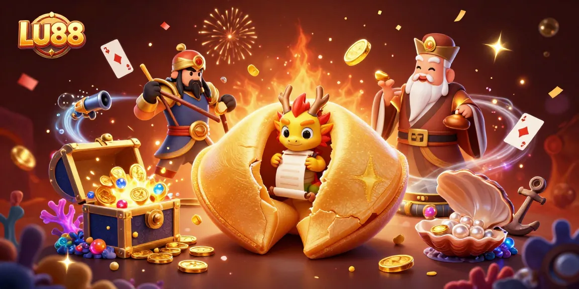 Spin the reels with LU88 at this dynamic casino-themed illustration bursting with gambling elements.