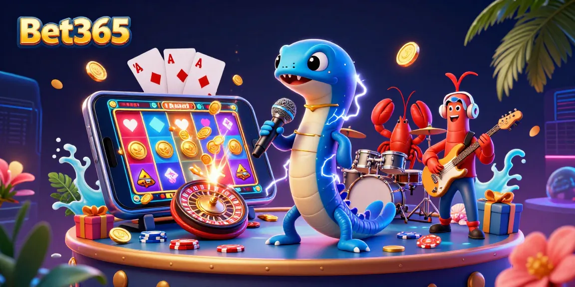 Experience thrilling slots and casino action with Bet365's vibrant underwater party scene.