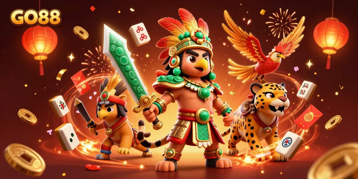 Experience the excitement of GO88 with vibrant, engaging casino elements in a dynamic 3D illustration.