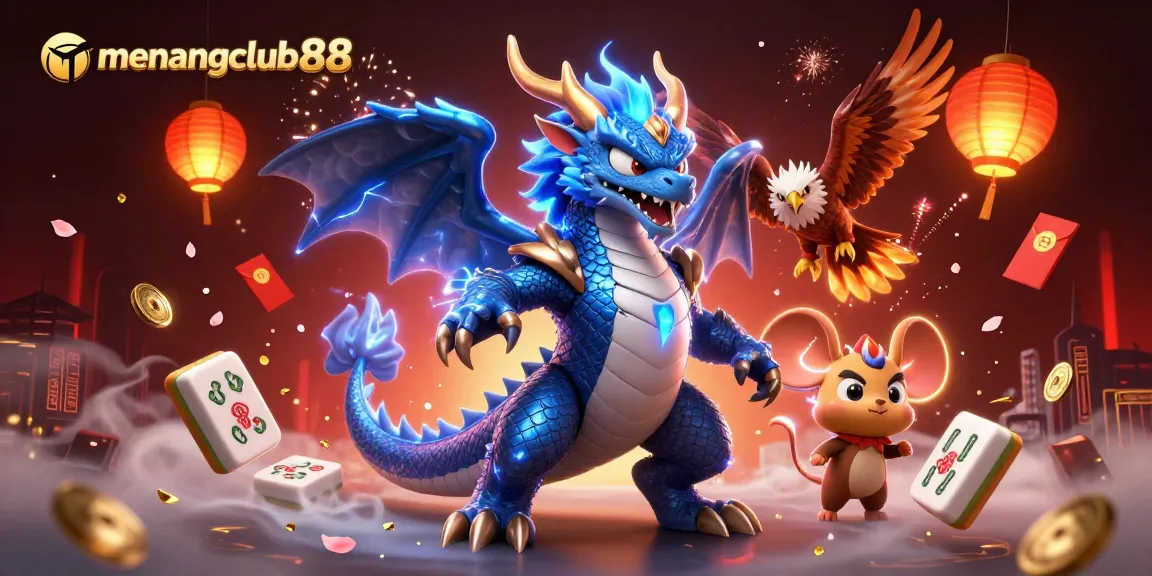 Experience the excitement of menangclub88 with energetic characters in a vibrant casino celebration scene.
