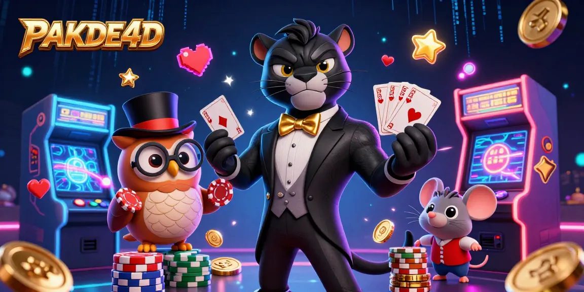 PAKDE4D menampilkan panther dengan tuxedo, burung hantu, dan tikus beruntung dalam aksi permainan togel.