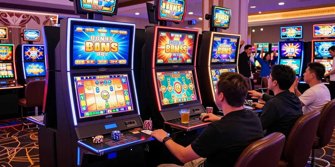 Experience the excitement of Bonus Buy slots at https://chagency.co.uk, featuring players engaged in thrilling gameplay surrounded by vibrant casino atmosphere.