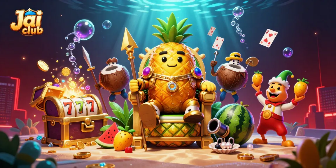 Win big on Jai club with exciting slot games and vibrant casino action in this dynamic illustration.