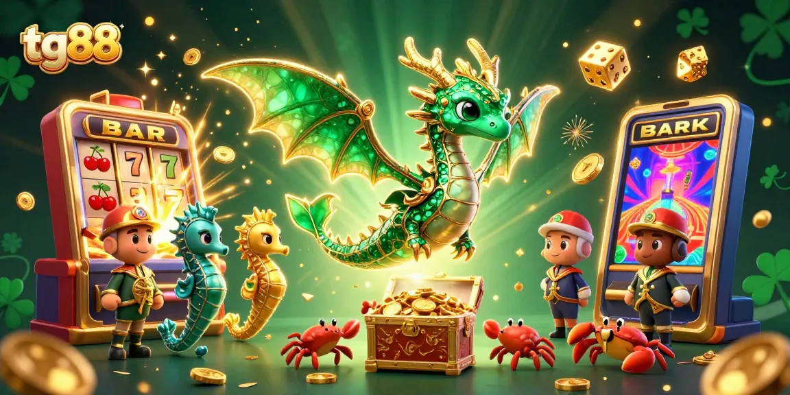 Experience the excitement of tg88 with a vibrant sea dragon and jackpot slot explosion.