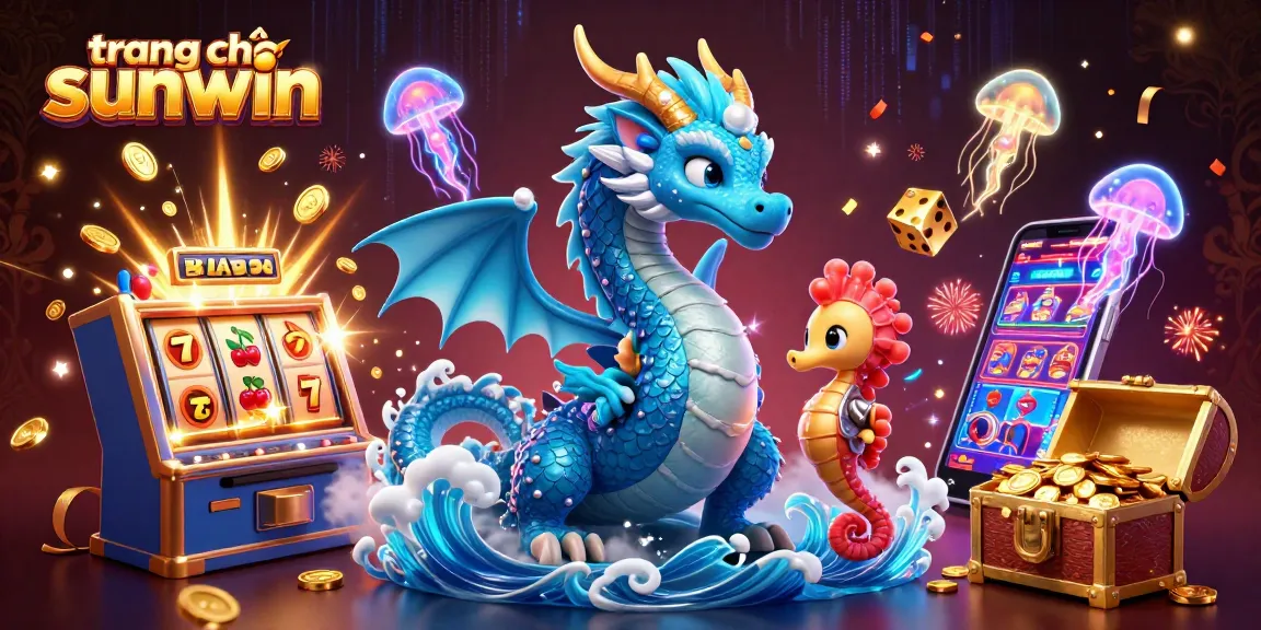 Engaging scene showcasing trang chủ sunwin with a vibrant casino experience, featuring a dragon and seahorse.