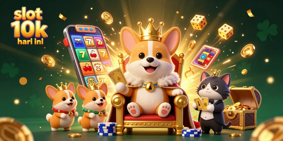Experience top slot 10k hari ini with exciting jackpots in a vibrant casino illustration.