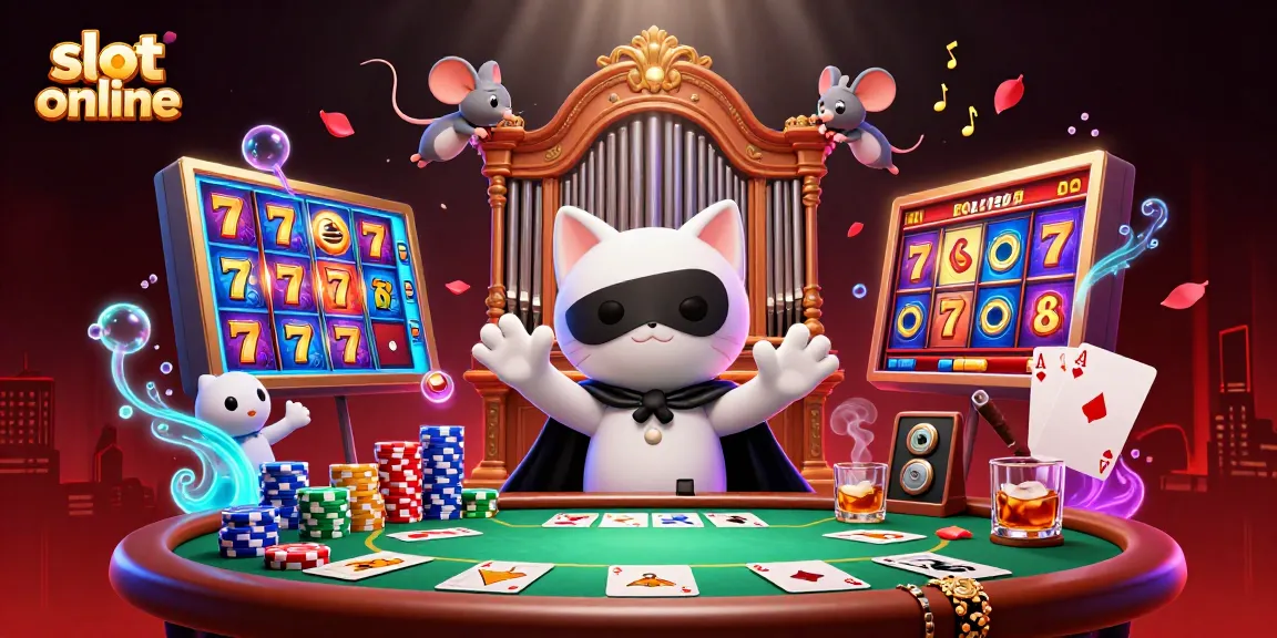 Spin exciting slot online reels amidst a vibrant casino scene featuring unique characters.