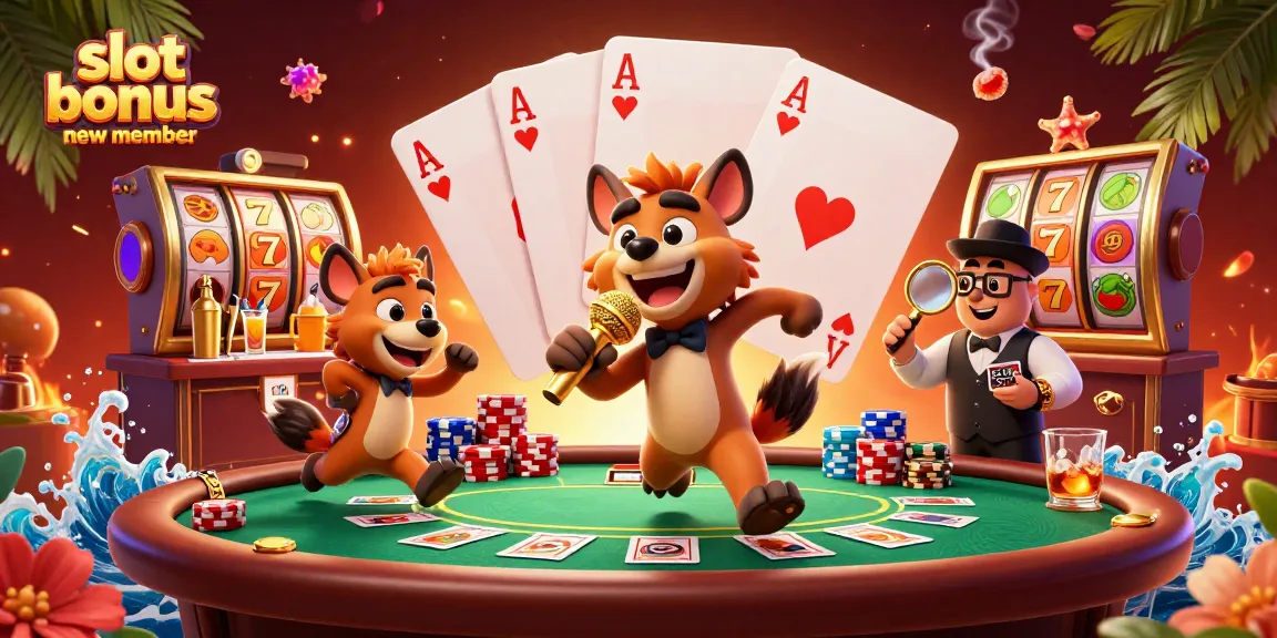 Engage with exciting slot bonus new member promotions featuring vibrant characters and dynamic casino elements.