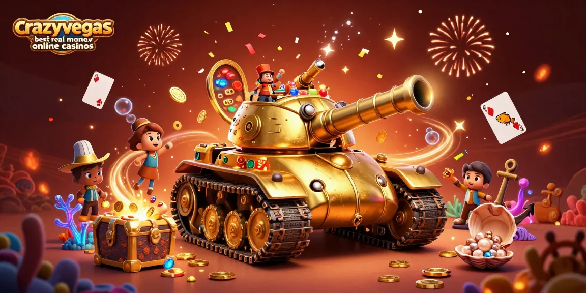 Experience the excitement at crazyvegas best real money online casinos, exploring a vibrant miniature casino within a golden beetle tank.