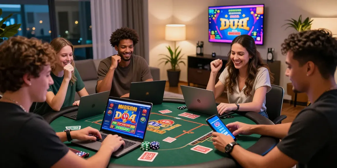 Exciting online casinos Australia scene with diverse players enjoying pokies and table games in a vibrant setting.