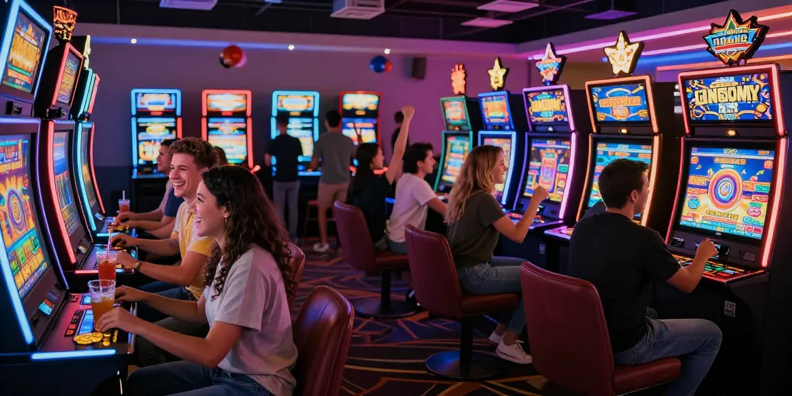 Slot gacor vegas123 dengan pemain merayakan kemenangan di kasino.